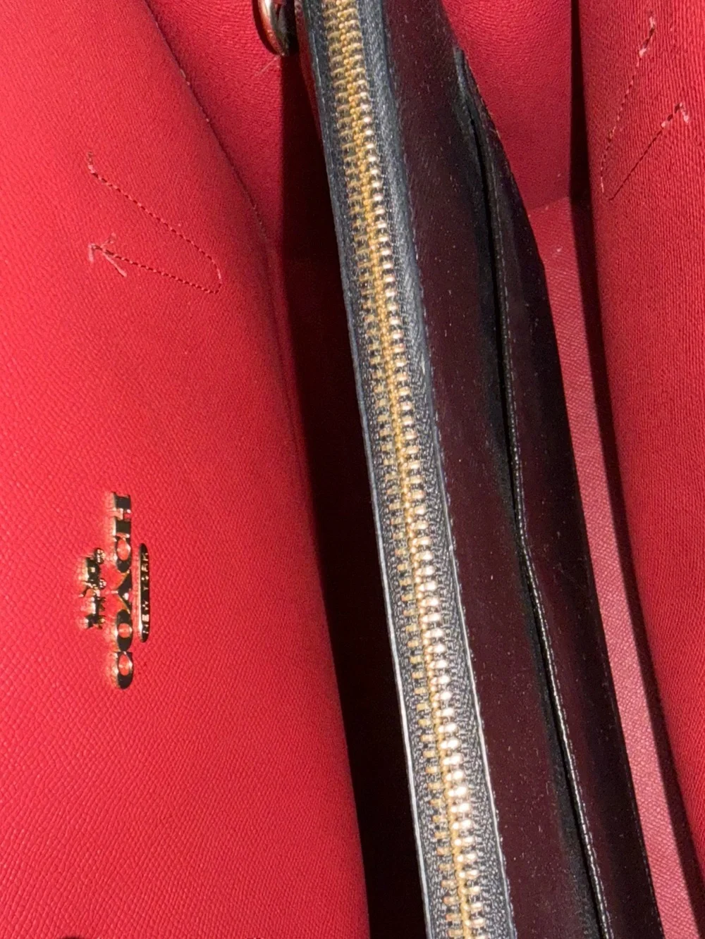Coach Signature Canvas Tatum Carryall with Red Interior